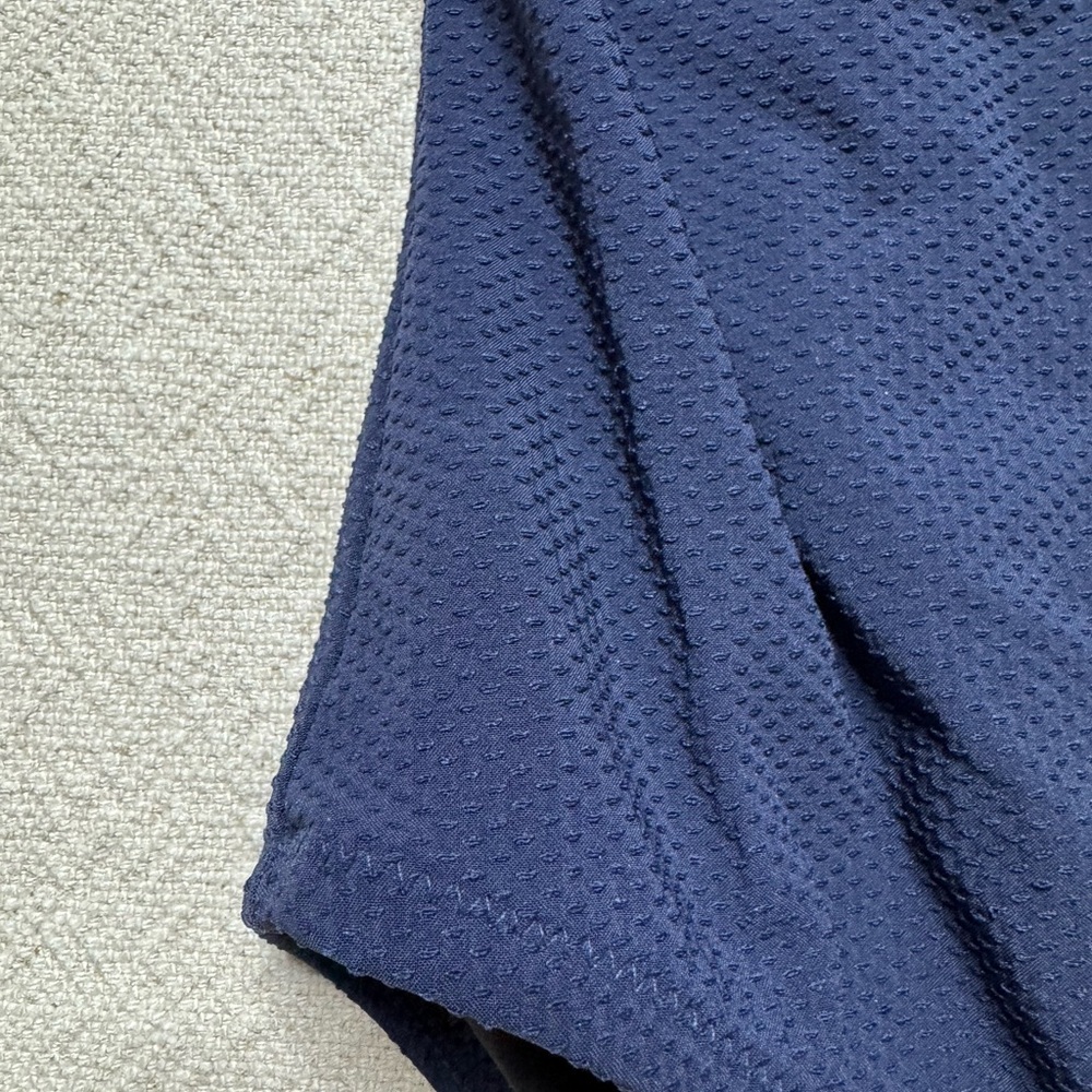 JCREW Navy Blue Textured Ric Rac Ruffle One Shoulder Swimsuit 8 - Picture 3 of 8